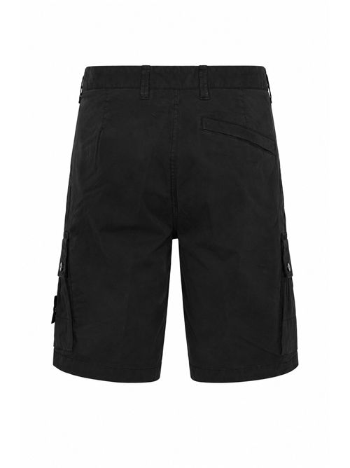 Bermuda L100019 in tela di cotone old effect Nero STONE ISLAND | L100019S0A10V0029